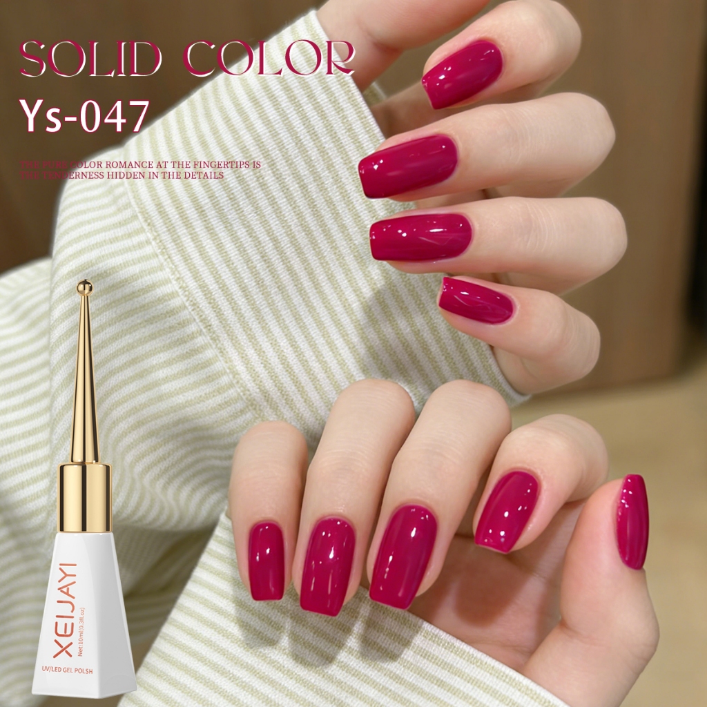 XEIJAYI 10ml – Sơn móng tay dạng gel màu đỏ mâm xôi, xu hướng mùa hè, thích hợp sử dụng tại salon làm móng.