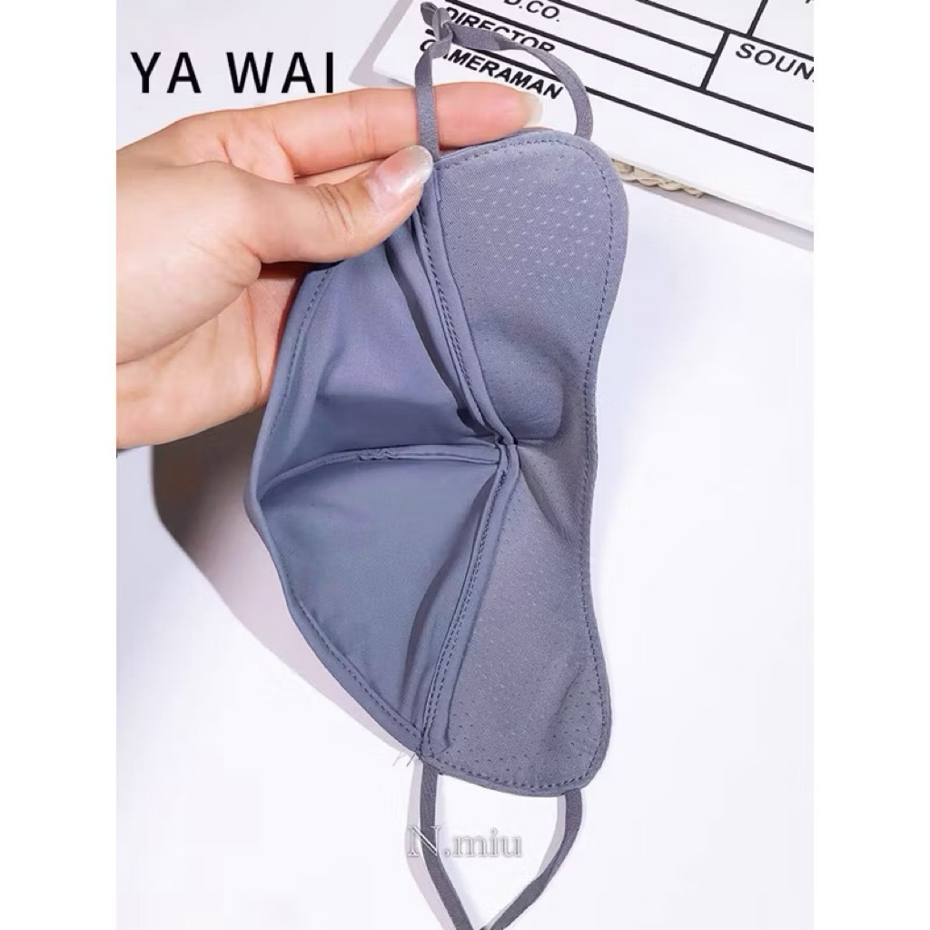 Khẩu trang su lụa chống tia UV, dày mịn 2 lớp chống nắng UPF50+ cao cấp