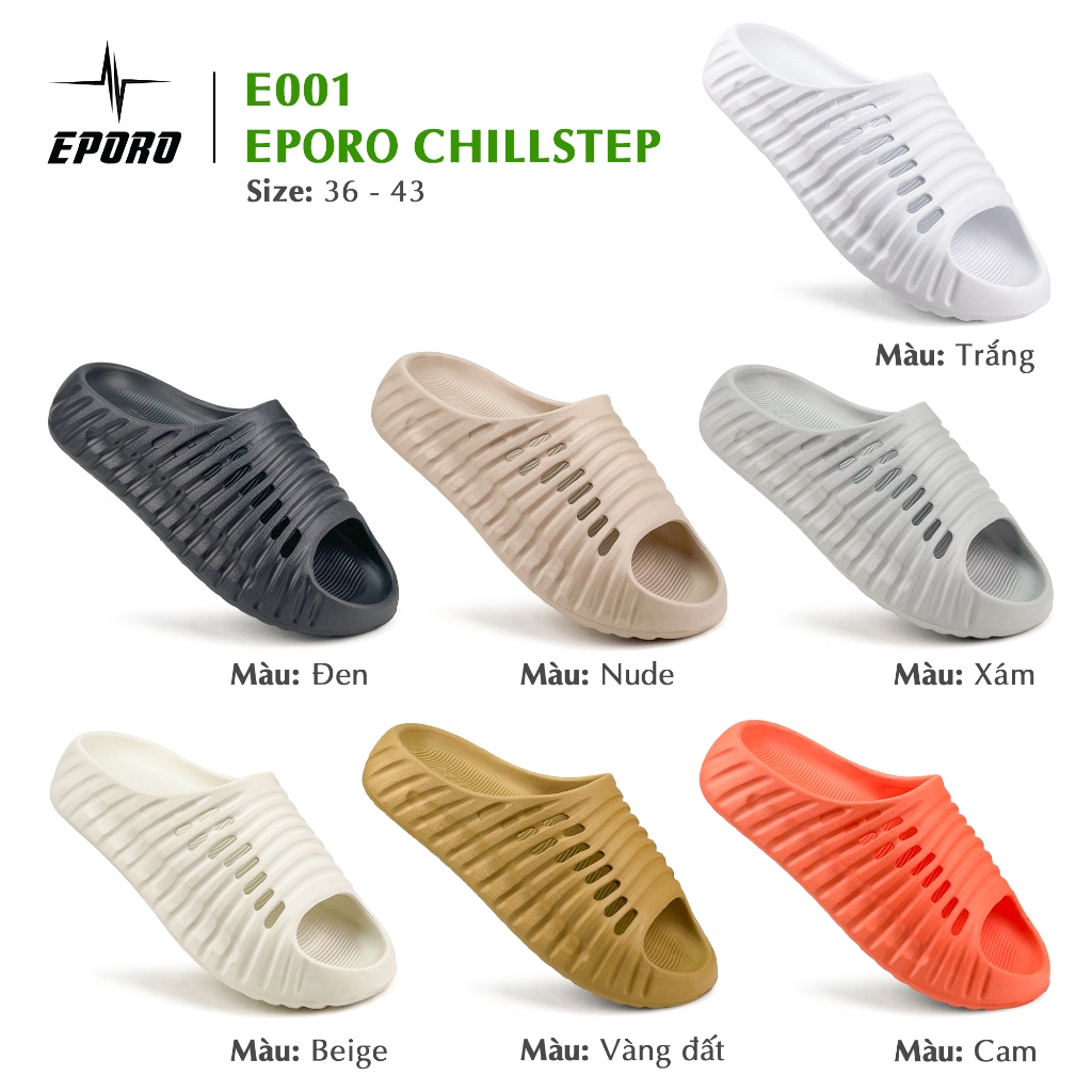 Dép Quai Ngang EPORO – EVA Đúc Nguyên Khối Unisex Siêu Nhẹ, Kiểu Dáng Basic, Chống Trơn Trượt E001