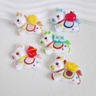 Set Charm Ngựa Trắng May Mắn Cute – Pony Mini Trái Cây Táo Vàng Phát Tài Đáng Yêu Trang Trí Dép Xinh Phong Cách Hàn Quốc
