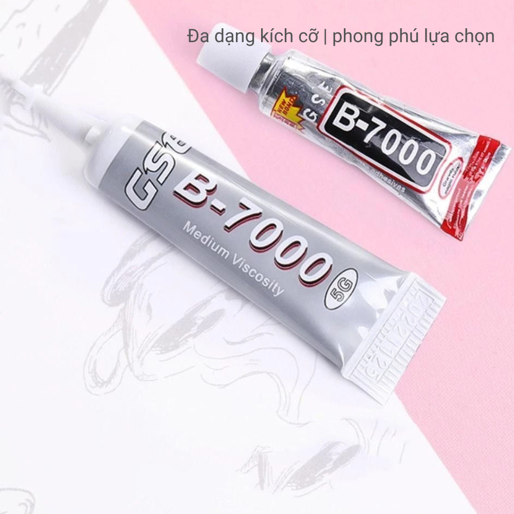 Keo b7000 3ml 5ml dán nhựa, kính, kim loại, đá, đồ trang sức, dán điện thoại...