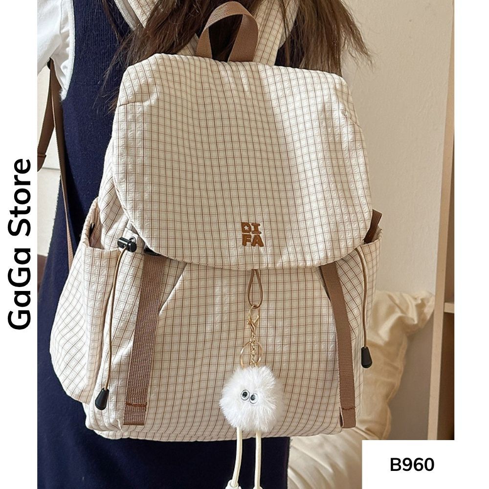 Balo unisex đi học nhiều ngăn màu giản phong cách Ulzzang cho học sinh các cấp B960 gagastore