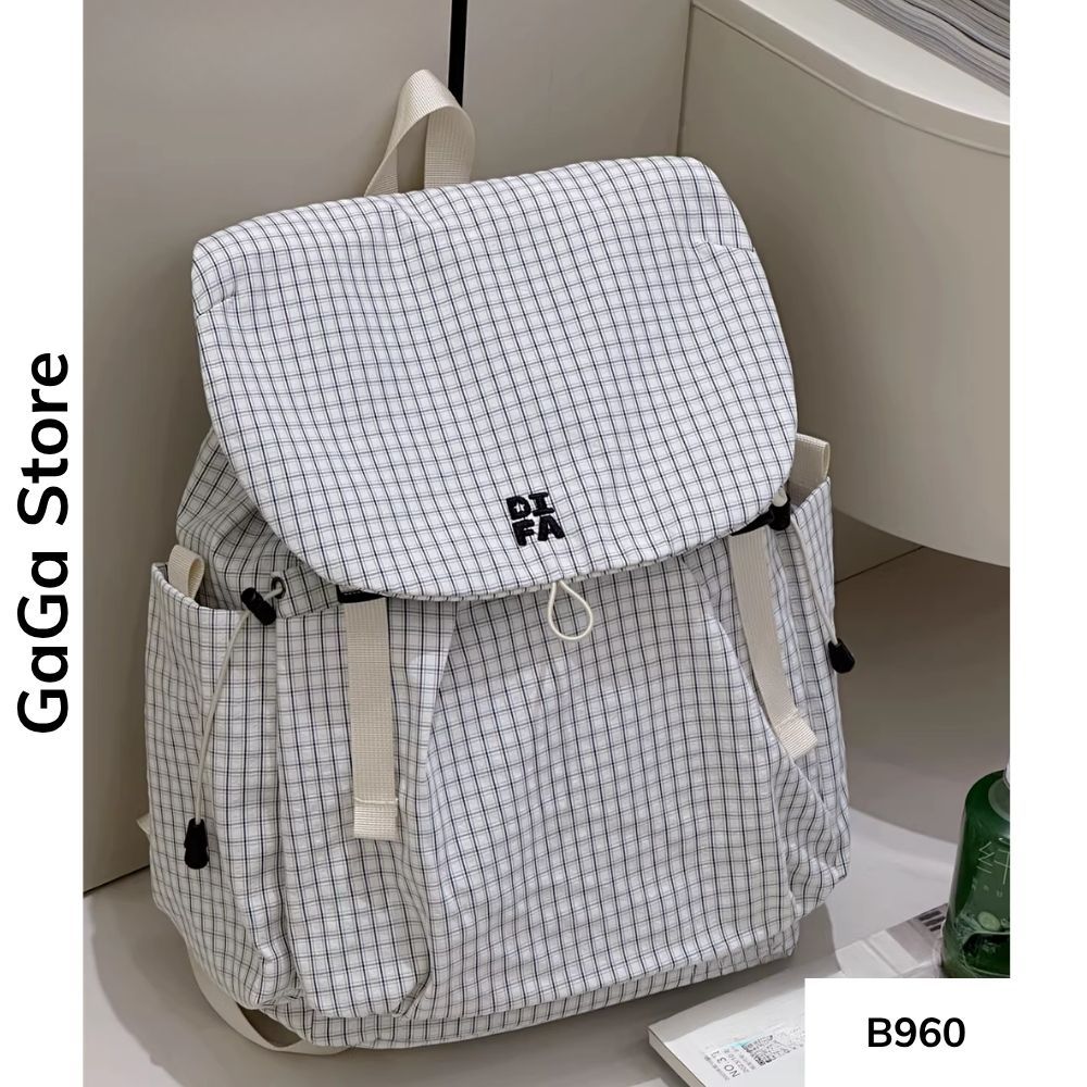 Balo unisex đi học nhiều ngăn màu giản phong cách Ulzzang cho học sinh các cấp B960 gagastore