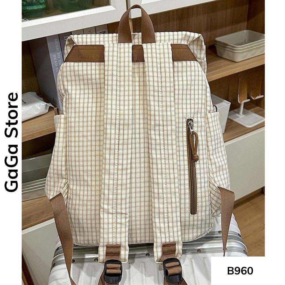 Balo unisex đi học nhiều ngăn màu giản phong cách Ulzzang cho học sinh các cấp B960 gagastore