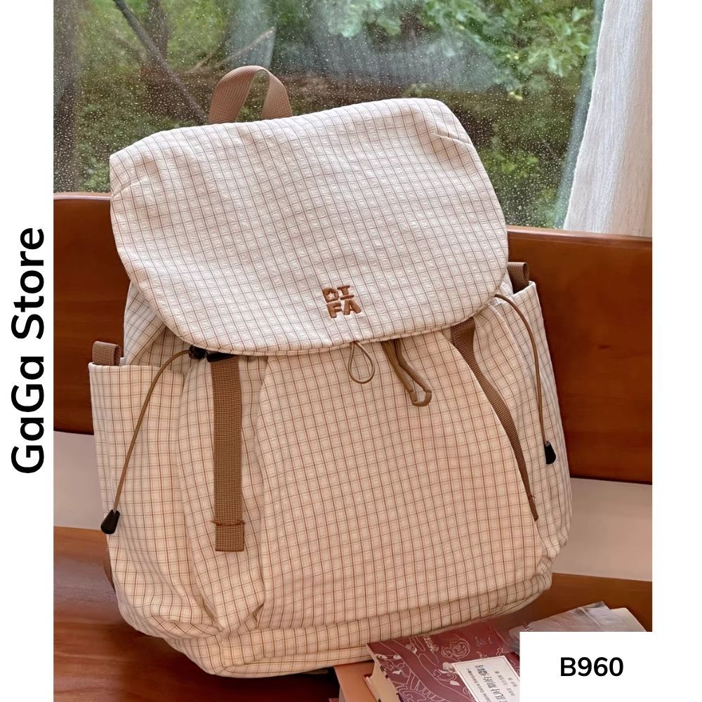 Balo unisex đi học nhiều ngăn màu giản phong cách Ulzzang cho học sinh các cấp B960 gagastore