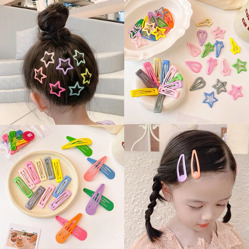 Set 10,20,30 Kẹp Tóc Mái Nhiều Hình Nhiều Màu Xinh Xắn Dễ Thương Phụ Kiện Tóc Empoli