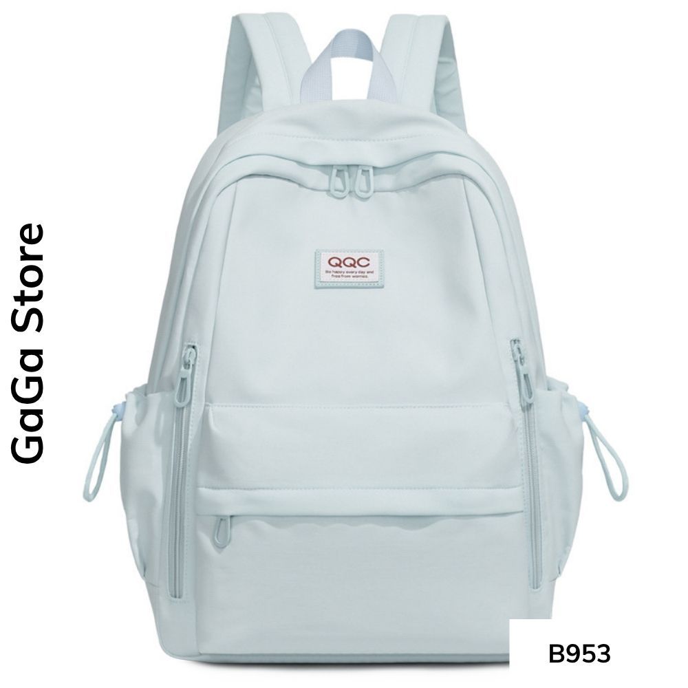 Balo unisex đi học nhiều ngăn màu đơn giản phong cách Ulzzang cho học sinh các cấp B953 gagastore