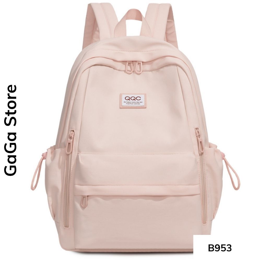 Balo unisex đi học nhiều ngăn màu đơn giản phong cách Ulzzang cho học sinh các cấp B953 gagastore