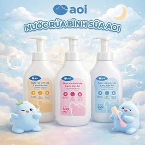 Nước rửa bình sữa Aoi 300–500ml – An toàn từ dầu cọ tự nhiên