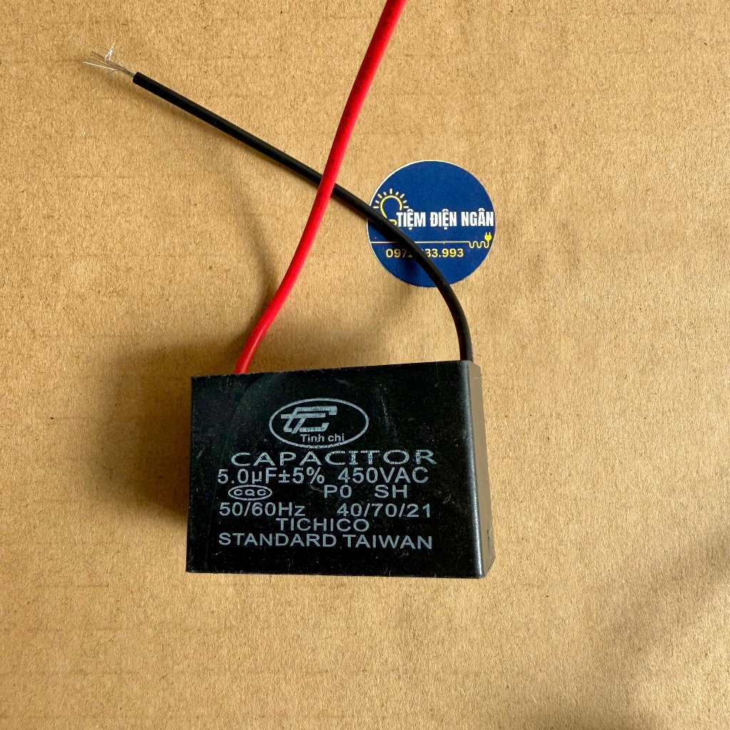 Tụ quạt điện 400VAC 50/60Hz - 1.5uf/ 2uf / 2.5uf / 3uf / 4uf / 5uf.