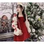 Đầm nhung bé gái phối tay voan nơ phong cách tiểu thư Hàn Quốc dịu dàng cho mẹ và bé diện Noel lễ hội
