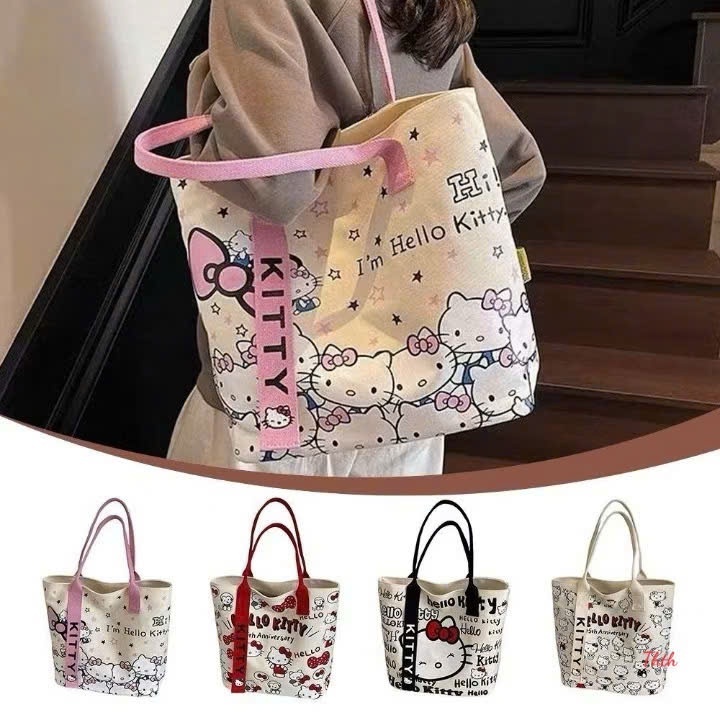 Túi tote hello kitty khoá kéo