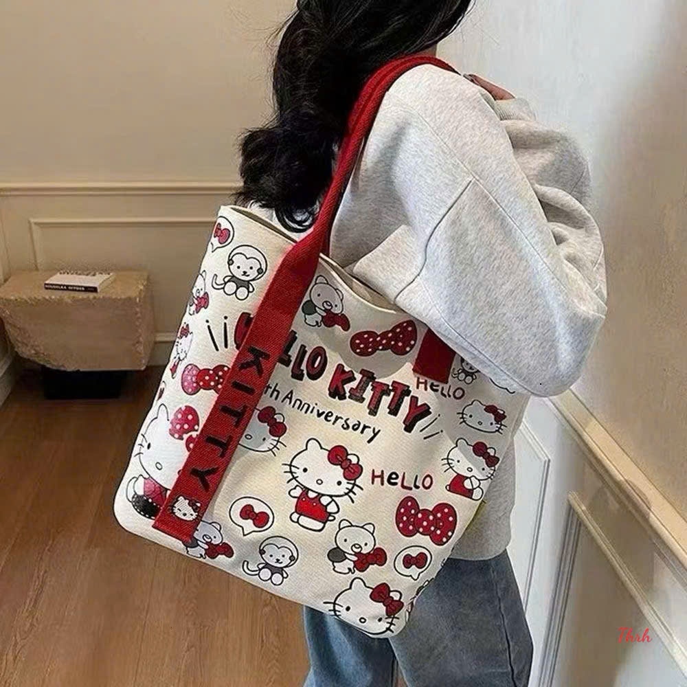 Túi tote hello kitty khoá kéo