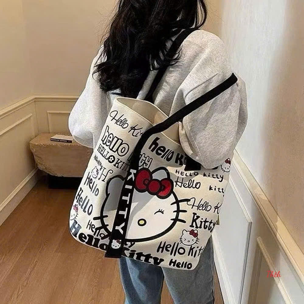 Túi tote hello kitty khoá kéo