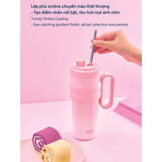 Bình Giữ Nhiệt Fuji Charm Inochi 750ml – Inox 304 Cao Cấp, Bình Giữ Nhiệt Ombre Trendy Kèm Ống Hút