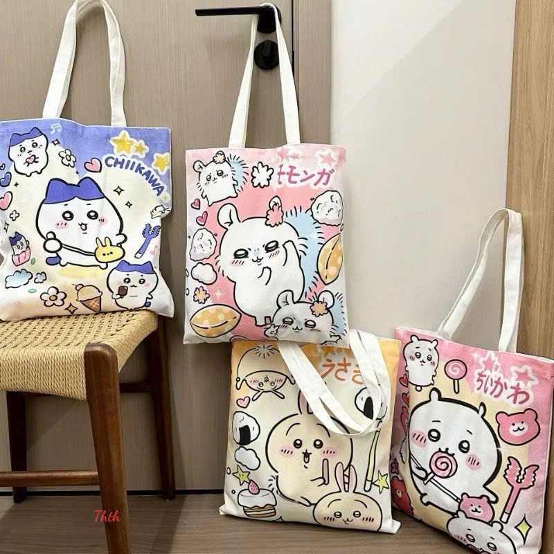 Túi Vải Miniso Anime Dễ Thương Dễ Thương Hachiware Usagi Mỹ Phẩm Ngoài Trời Túi Xách Sách Hoạt Hình