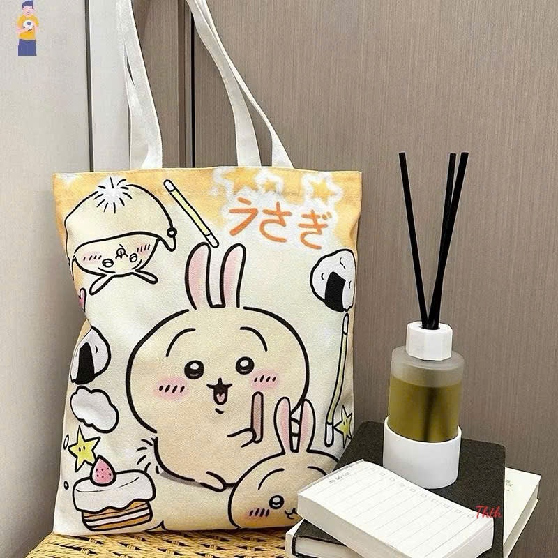 Túi Vải Miniso Anime Dễ Thương Dễ Thương Hachiware Usagi Mỹ Phẩm Ngoài Trời Túi Xách Sách Hoạt Hình