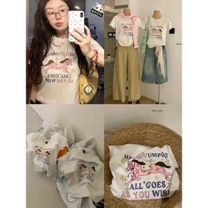 MIE96 x WGWE | Áo thun in hình ngựa baby tee trẻ trung – W9350#