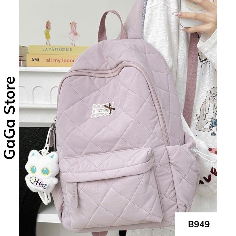 Balo nữ đi học màu trơn dễ thương phong cách Ulzzang cho học sinh các cấp B949 gagastore