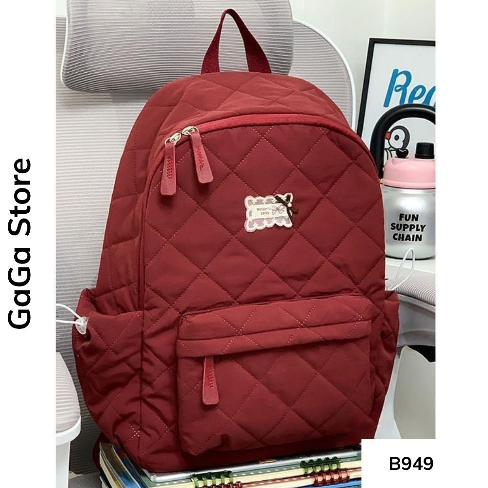 Balo nữ đi học màu trơn dễ thương phong cách Ulzzang cho học sinh các cấp B949 gagastore