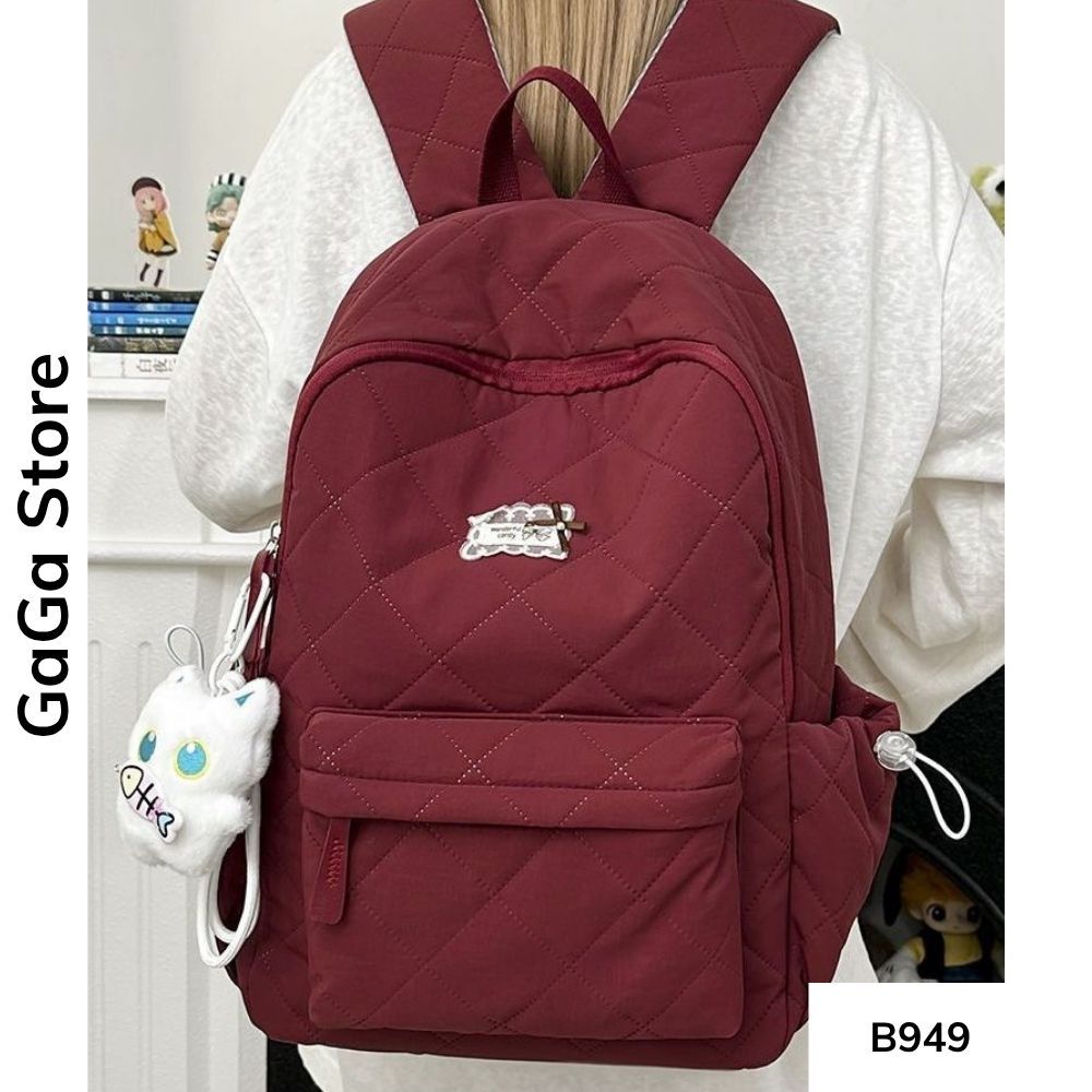 Balo nữ đi học màu trơn dễ thương phong cách Ulzzang cho học sinh các cấp B949 gagastore