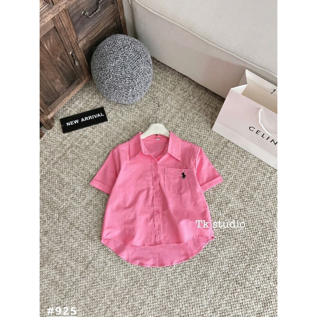[𝑯𝒂 𝑨𝒏𝒉]  Áo Sơ Mi Cộc Thô Tăm Túi Tang Ngựa QCL1