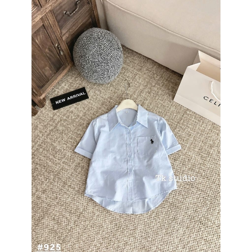 [𝑯𝒂 𝑨𝒏𝒉]  Áo Sơ Mi Cộc Thô Tăm Túi Tang Ngựa QCL1