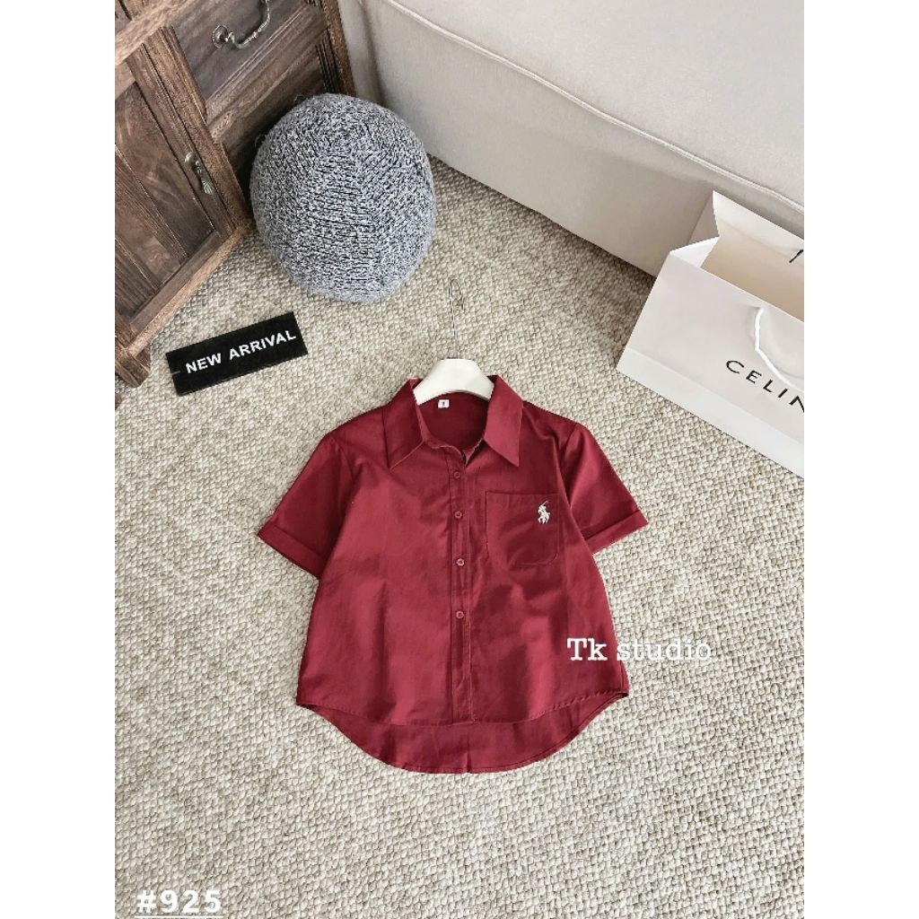 [𝑯𝒂 𝑨𝒏𝒉]  Áo Sơ Mi Cộc Thô Tăm Túi Tang Ngựa QCL1