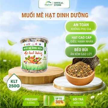 Muối mè rong biển hạt dinh dưỡng Orgafood hũ 250g ăn kiêng, eatclean, giảm cân