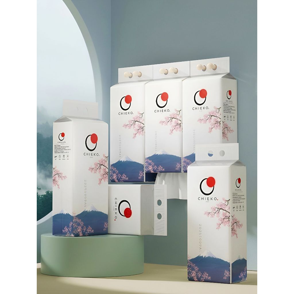 Combo 10 gói khăn giấy rút cao cấp treo tường Chieko - 4 lớp - 1000 tờ (250 rút)