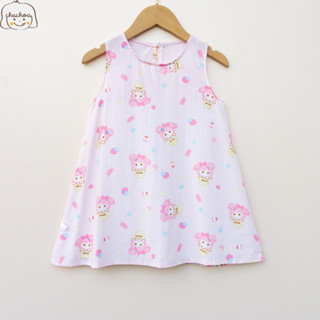 Váy Lanh bé gái, Đầm Lanh bé gái sát nách dáng suông ChuChoaKids [VBC24]