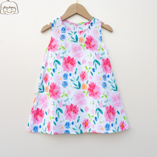 Váy Lanh bé gái, Đầm Lanh bé gái sát nách dáng suông ChuChoaKids [VBC24]