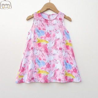 Váy Lanh bé gái, Đầm Lanh bé gái sát nách dáng suông ChuChoaKids [VBC24]