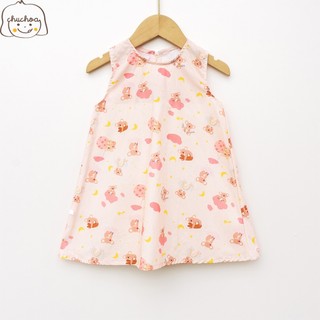 Váy Lanh bé gái, Đầm Lanh bé gái sát nách dáng suông ChuChoaKids [VBC24]