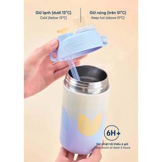 Bình Giữ Nhiệt Fuji Glee Inochi 580ml - Inox 316 Có Ống Hút Giữ Nóng Lạnh 6H+ Dây Đeo Tiện Lợi