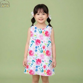 Váy Lanh bé gái, Đầm Lanh bé gái sát nách dáng suông ChuChoaKids [VBC24]