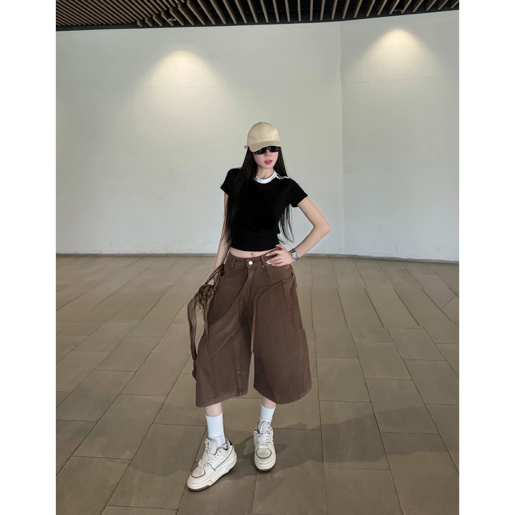(S-2Xl) HHCHOU Quần Ngố Trơn Fom Lửng Ống Rộng full màu H19