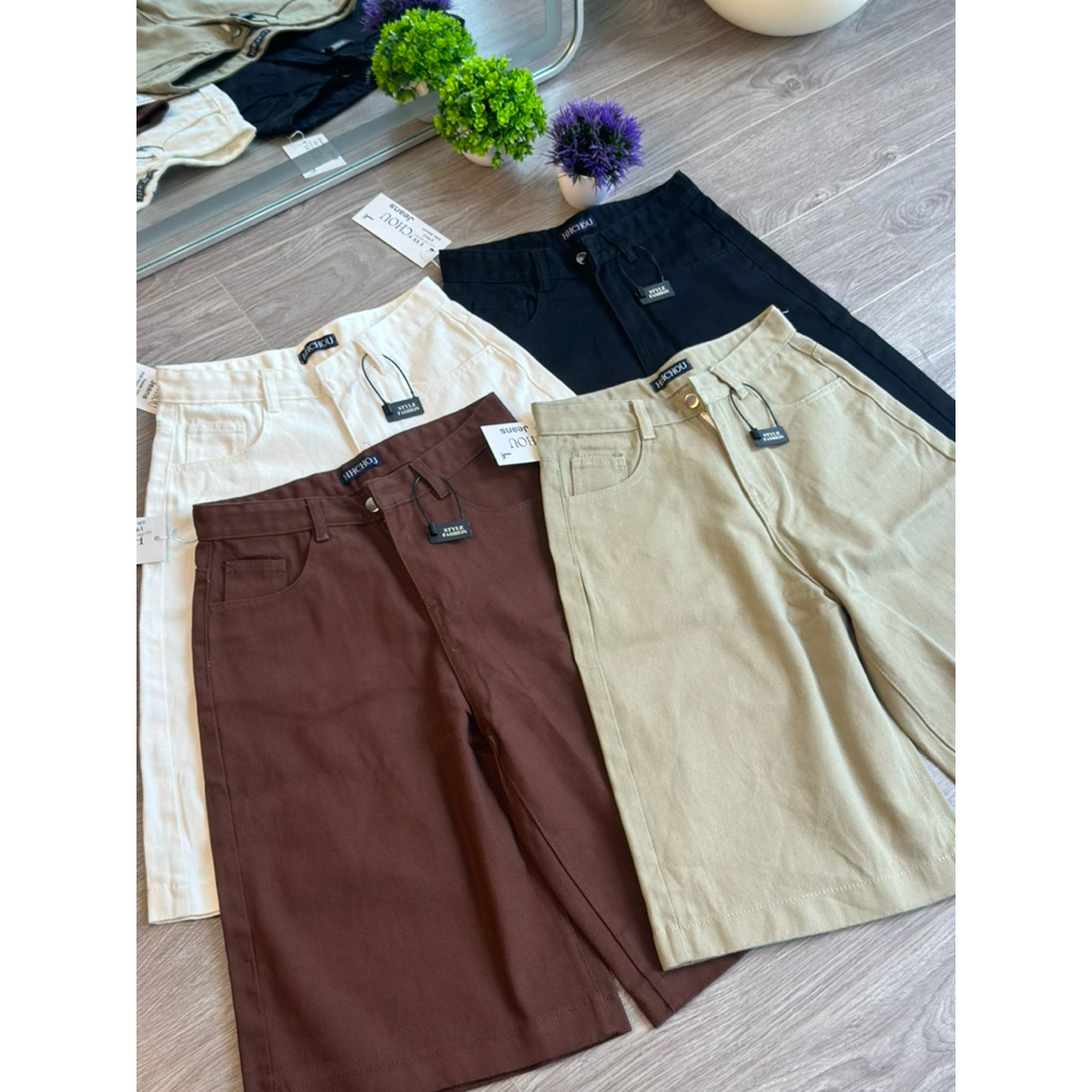 (S-2Xl) HHCHOU Quần Ngố Trơn Fom Lửng Ống Rộng full màu H19