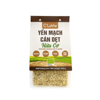 Yến Mạch Cán Dẹt Hữu Cơ C'LaVie 450g Giàu Chất Xơ Hỗ Trợ Tiêu Hóa, Tốt Cho Trí Não Bé Ăn Dặm & Ăn Kiêng - Natural Market