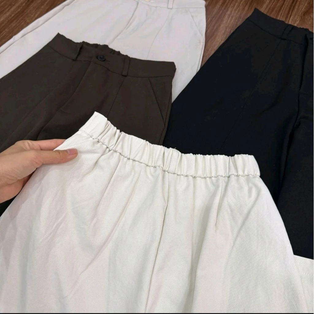 Quần Baggy KaKi Thụng Khóa có dáng nấm cho nữ From QC