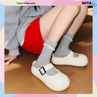 Giày búp bê nữ kiểu dáng Mary jane trơn đế cao 5cm Xixitiao dễ thương Hàn quốc CS-273 Mita