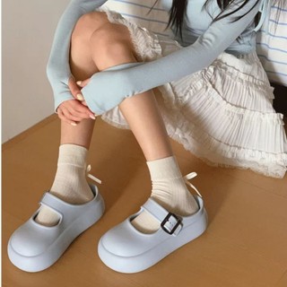 Giày búp bê nữ kiểu dáng Mary jane trơn đế cao 5cm Xixitiao dễ thương Hàn quốc CS-273 Mita