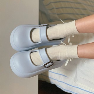Giày búp bê nữ kiểu dáng Mary jane trơn đế cao 5cm Xixitiao dễ thương Hàn quốc CS-273 Mita