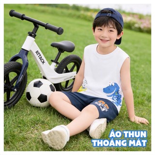 Áo Sát Nách Bé Trai KTT26S002R Wookids | Áo Ba Lỗ Cotton Thoáng Mát Cho Bé 2-9 Tuổi