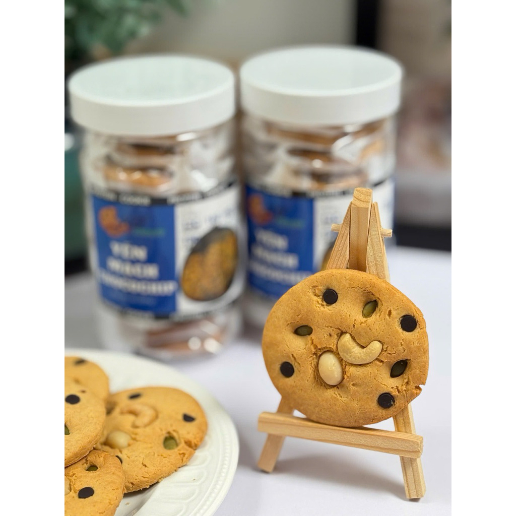 Bánh cookies protein, bánh quy ăn kiêng KD Shop vị yến mạch chocochip hộp 10 bánh