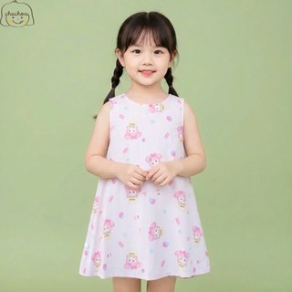 Váy Lanh bé gái, Đầm Lanh bé gái sát nách dáng suông ChuChoaKids [VBC24]