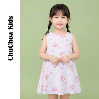Váy Lanh bé gái, Đầm Lanh bé gái sát nách dáng suông ChuChoaKids [VBC24]