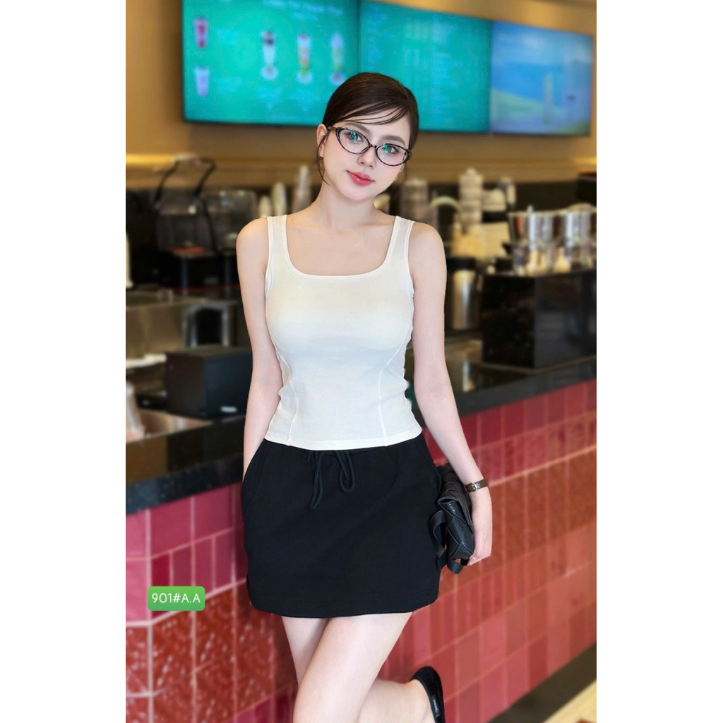Áo ba lỗ 901# có đệm ngực, Hàng QC cao cấp