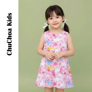 Váy Lanh bé gái, Đầm Lanh bé gái sát nách dáng suông ChuChoaKids [VBC24]