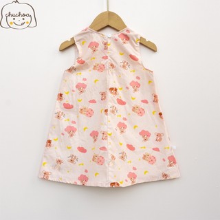 Váy Lanh bé gái, Đầm Lanh bé gái sát nách dáng suông ChuChoaKids [VBC24]